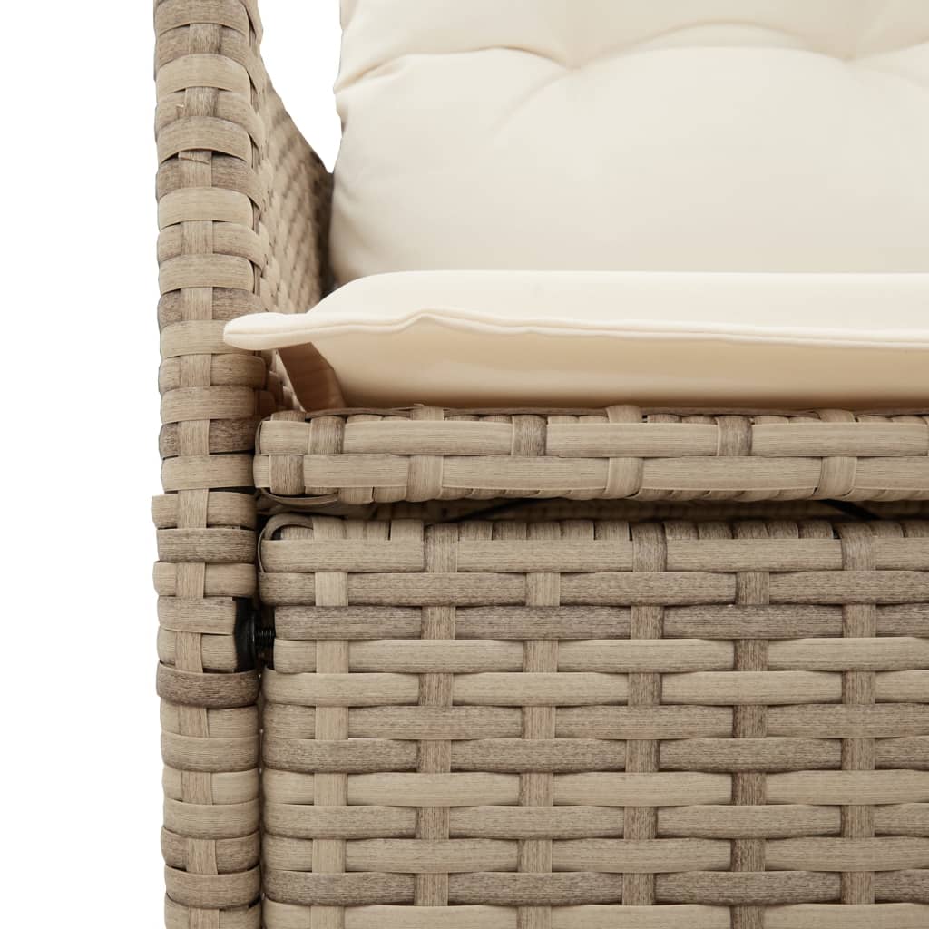 vidaXL 9-delige Bistroset met kussens poly rattan bruin