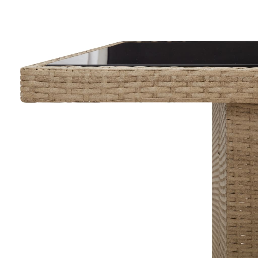 vidaXL 9-delige Bistroset met kussens poly rattan bruin