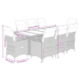 vidaXL 9-delige Bistroset met kussens poly rattan bruin