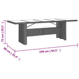 vidaXL 9-delige Bistroset met kussens poly rattan bruin