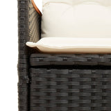 vidaXL 9-delige Tuinset met kussens poly rattan zwart