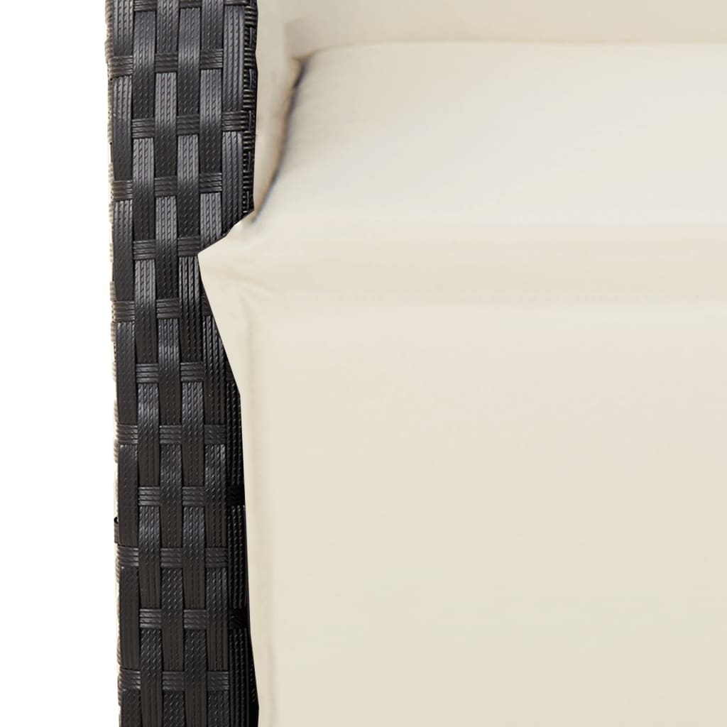 vidaXL 9-delige Bistroset met kussens poly rattan zwart