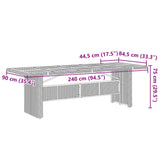 vidaXL 9-delige Bistroset met kussens poly rattan zwart