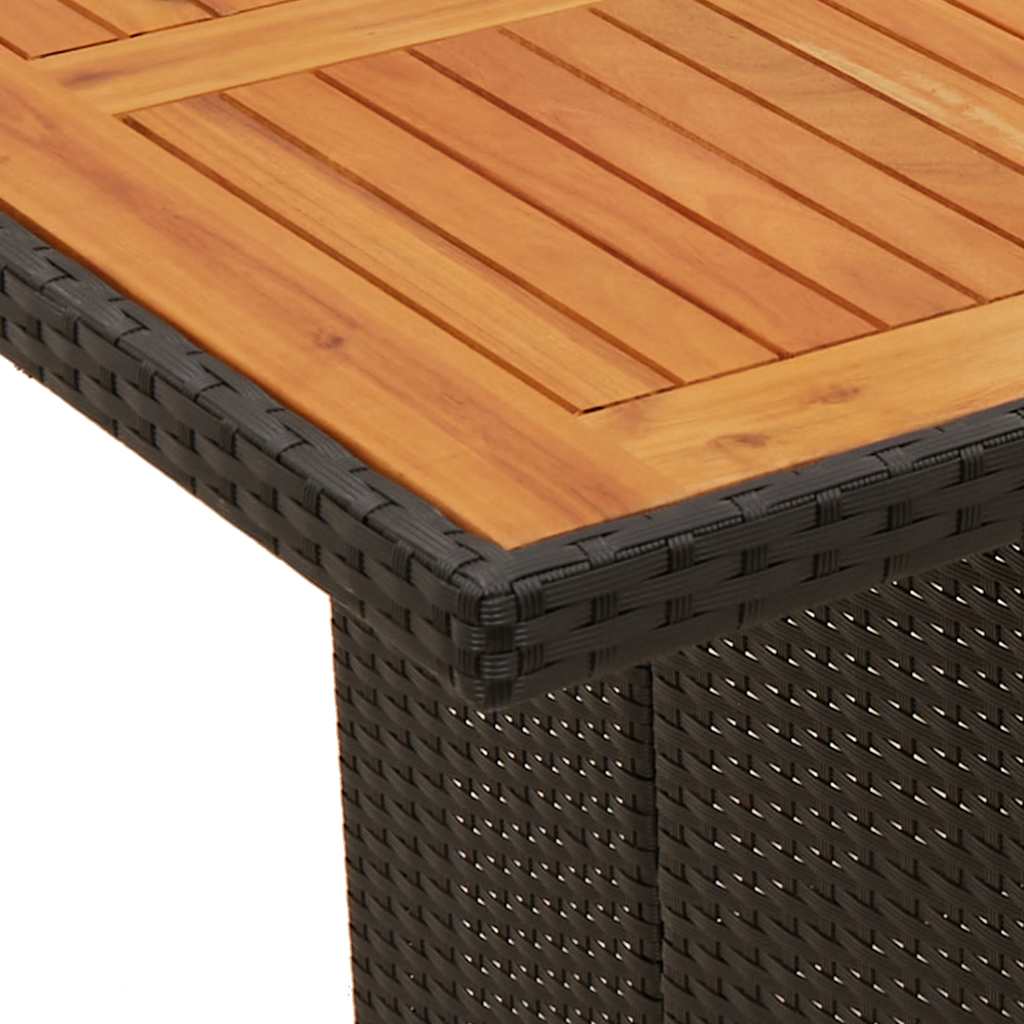 vidaXL 9-delige Bistroset met kussens poly rattan zwart