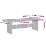 vidaXL 9-delige Bistroset met kussens poly rattan zwart