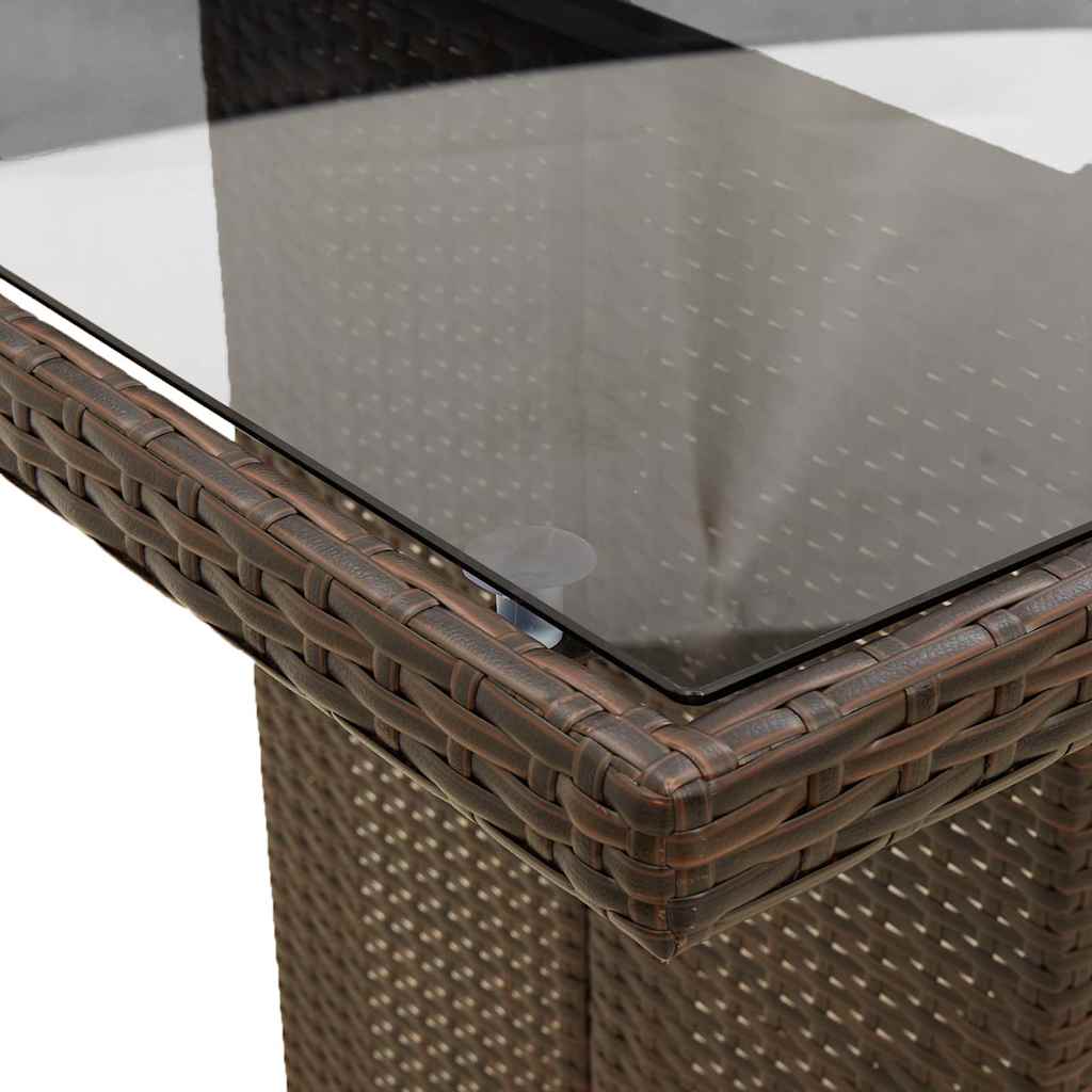 vidaXL 9-delige Bistroset met kussens poly rattan bruin