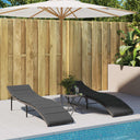 vidaXL Ligbedden 2 st met kussens poly rattan zwart