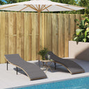 vidaXL Ligbedden 2 st met kussens poly rattan zwart
