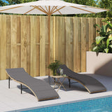 vidaXL Ligbedden 2 st met kussens poly rattan zwart