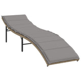 vidaXL Ligbedden 2 st met kussens poly rattan zwart