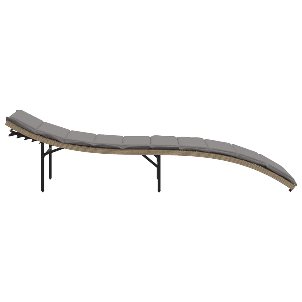vidaXL Ligbedden 2 st met kussens poly rattan zwart