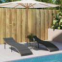 vidaXL Ligbedden 2 st met kussens poly rattan zwart