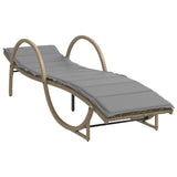 vidaXL Ligbedden 2 st met kussens poly rattan zwart