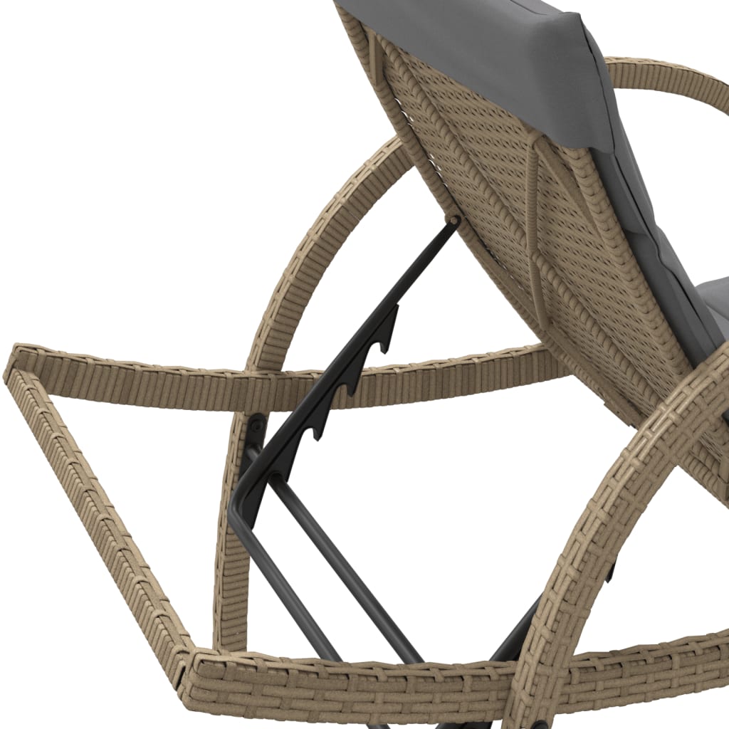 vidaXL Ligbedden 2 st met kussens poly rattan zwart