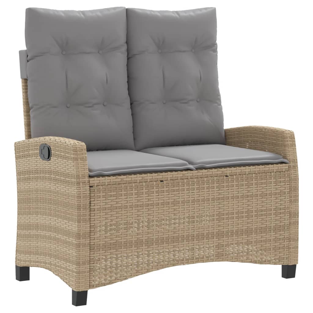 vidaXL 3-delige Tuinset met kussens poly rattan beige
