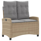 vidaXL 3-delige Tuinset met kussens poly rattan beige