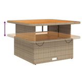 vidaXL 3-delige Tuinset met kussens poly rattan beige