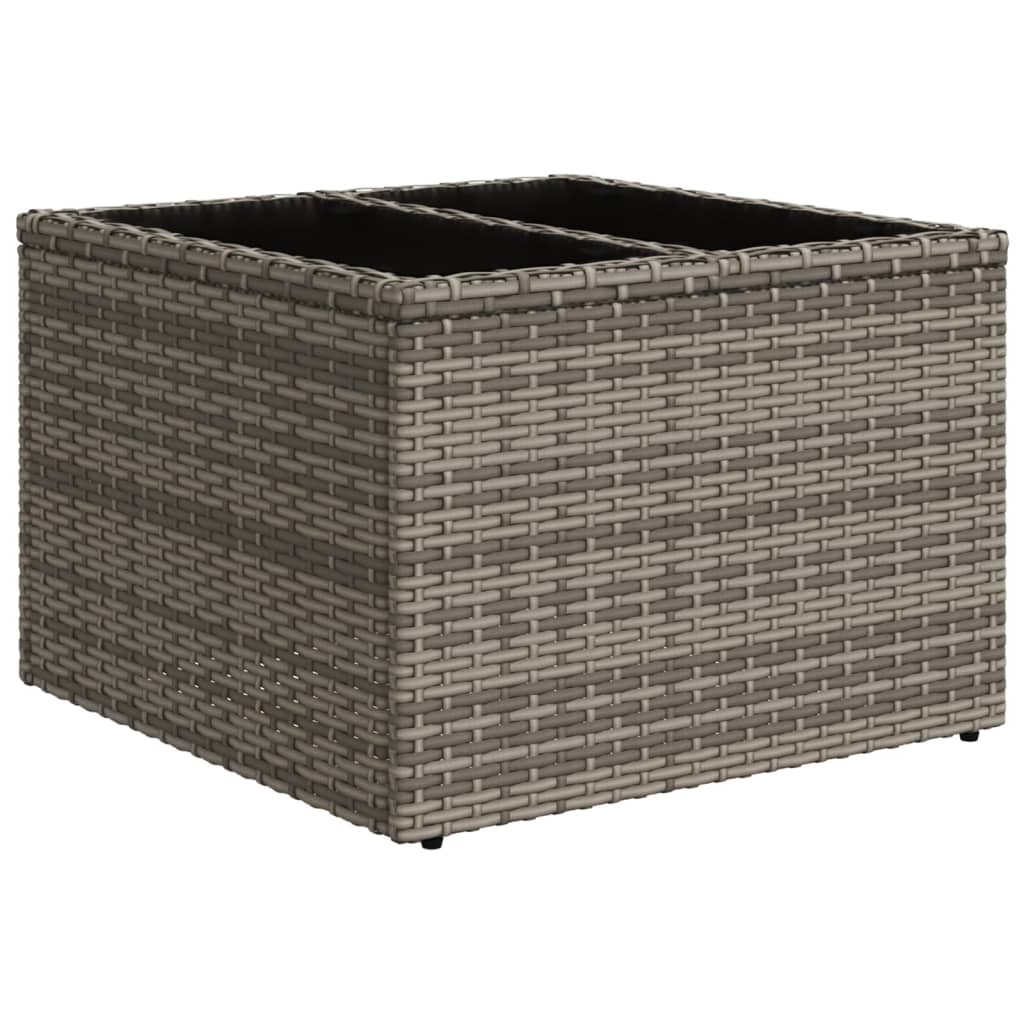 vidaXL 2-Piece Lounge Set with Cushions Poly Rattan and Glass Black