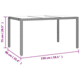 vidaXL 3-delige Tuinset met kussens poly rattan zwart