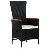 vidaXL 9-delige Tuinset poly rattan zwart