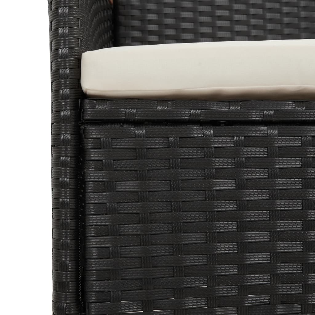 vidaXL 9-delige Tuinset poly rattan zwart