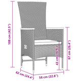 vidaXL 9-delige Tuinset poly rattan zwart