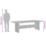 vidaXL 9-delige Tuinset met kussens poly rattan grijs
