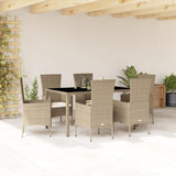 vidaXL 5-piece Garden Lounge Set with Cushions Poly Rattan Beige