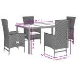 vidaXL 5-piece Garden Lounge Set with Cushions Poly Rattan Beige