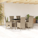 vidaXL 5-piece Garden Lounge Set with Cushions Poly Rattan Beige