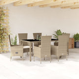vidaXL 5-piece Garden Lounge Set with Cushions Poly Rattan Beige