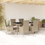 vidaXL 5-piece Garden Lounge Set with Cushions Poly Rattan Beige