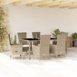 vidaXL 5-piece Garden Lounge Set with Cushions Poly Rattan Beige
