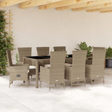 vidaXL 5-piece Garden Lounge Set with Cushions Poly Rattan Beige
