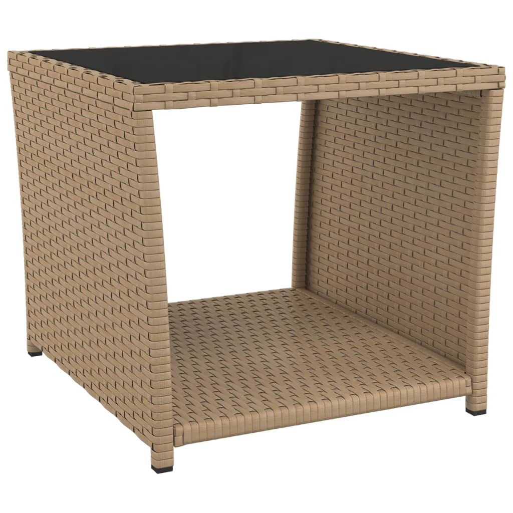 vidaXL 3-Piece Garden Lounge Set with Cushions Poly Rattan Beige