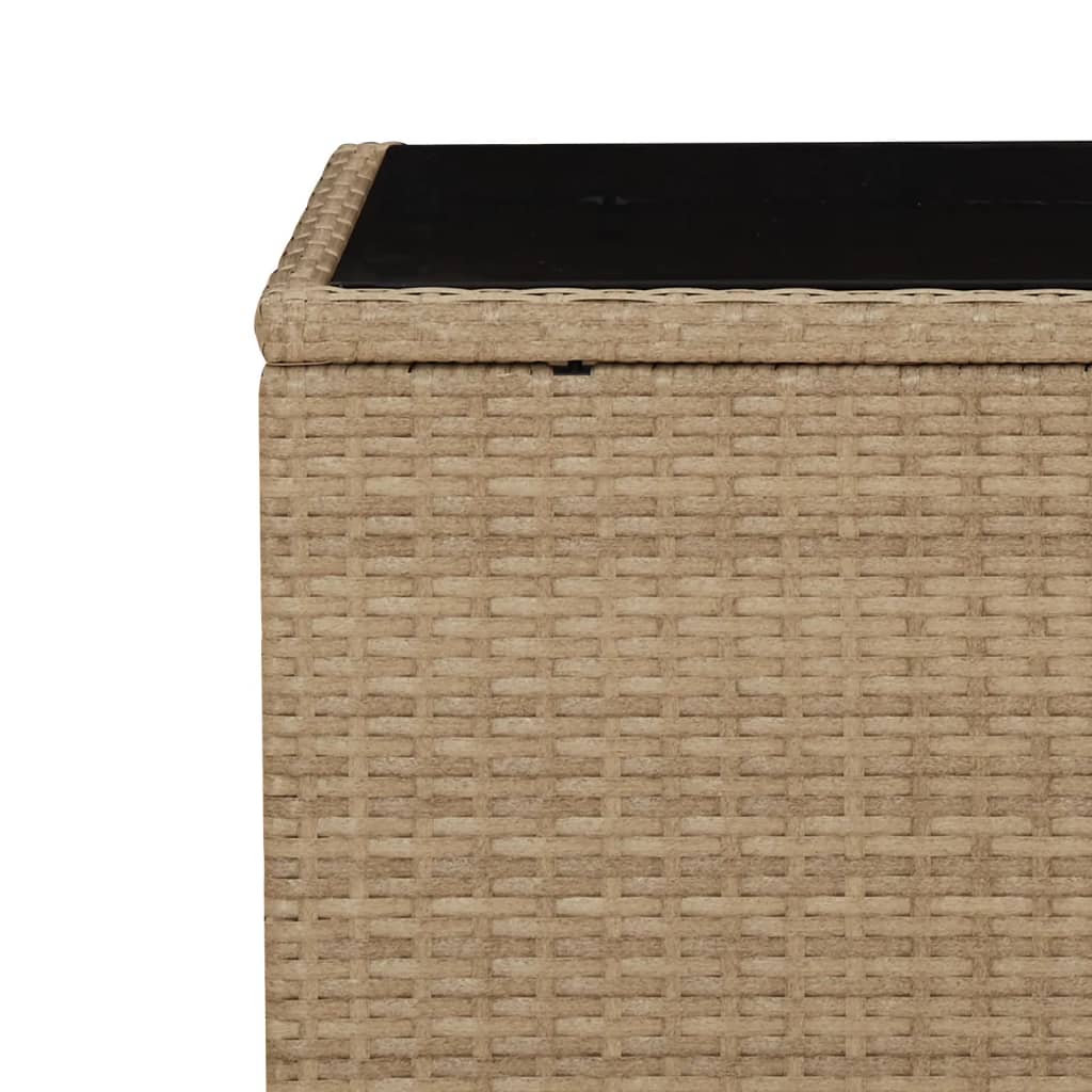 vidaXL 3-Piece Garden Lounge Set with Cushions Poly Rattan Beige