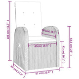 vidaXL 7-delige Tuinset met kussens poly rattan grijs