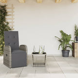 vidaXL 3-Piece Garden Lounge Set with Cushions Poly Rattan Grey
