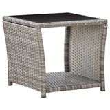 vidaXL 3-Piece Garden Lounge Set with Cushions Poly Rattan Grey
