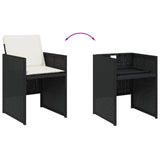 vidaXL 5-piece Garden Lounge Set with Cushions Poly Rattan Black