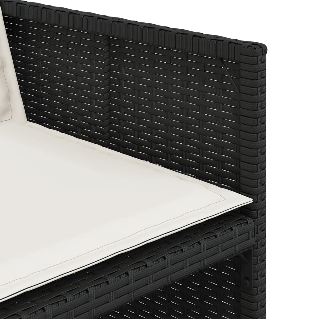 vidaXL 5-piece Garden Lounge Set with Cushions Poly Rattan Black