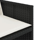 vidaXL 5-piece Garden Lounge Set with Cushions Poly Rattan Black