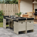 vidaXL 5-piece Garden Lounge Set with Cushions Poly Rattan Black