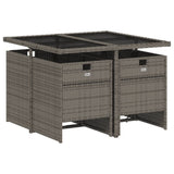 vidaXL 5-delige tuinset met kussens, grijs polyrotan
