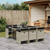 vidaXL 5-piece Garden Lounge Set with Cushions Poly Rattan Black