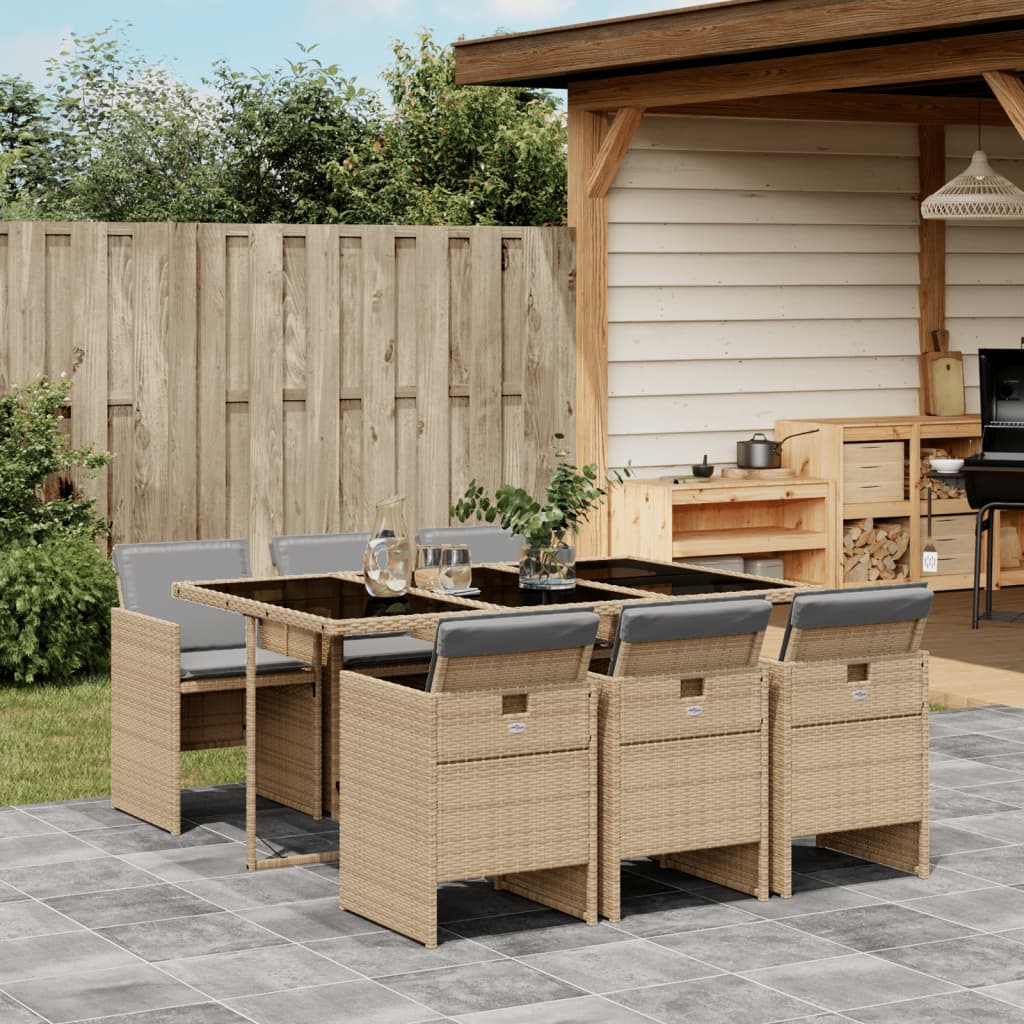 vidaXL 5-piece Garden Lounge Set with Cushions Poly Rattan Black