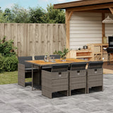 vidaXL 5-piece Garden Lounge Set with Cushions Poly Rattan Black