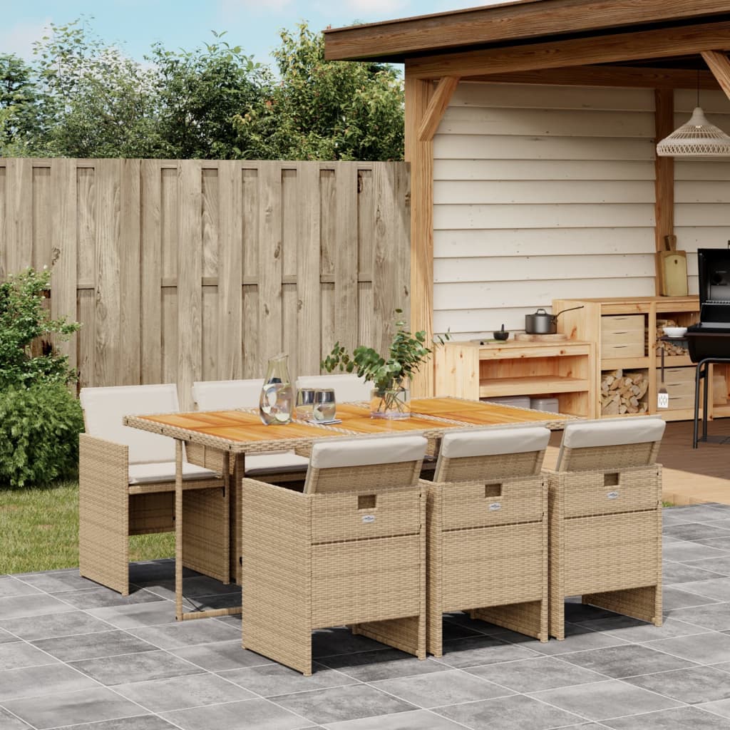 vidaXL 5-piece Garden Lounge Set with Cushions Poly Rattan Black