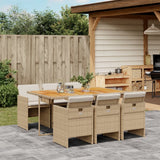 vidaXL 5-piece Garden Lounge Set with Cushions Poly Rattan Black