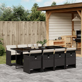 vidaXL 5-piece Garden Lounge Set with Cushions Poly Rattan Black